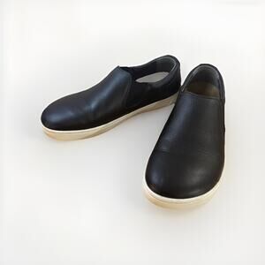 Birkenstock QO 400 Leather Slip-On Shoes Black Size 43